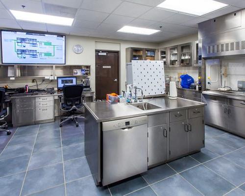 Stainless steel water testing lab and control room